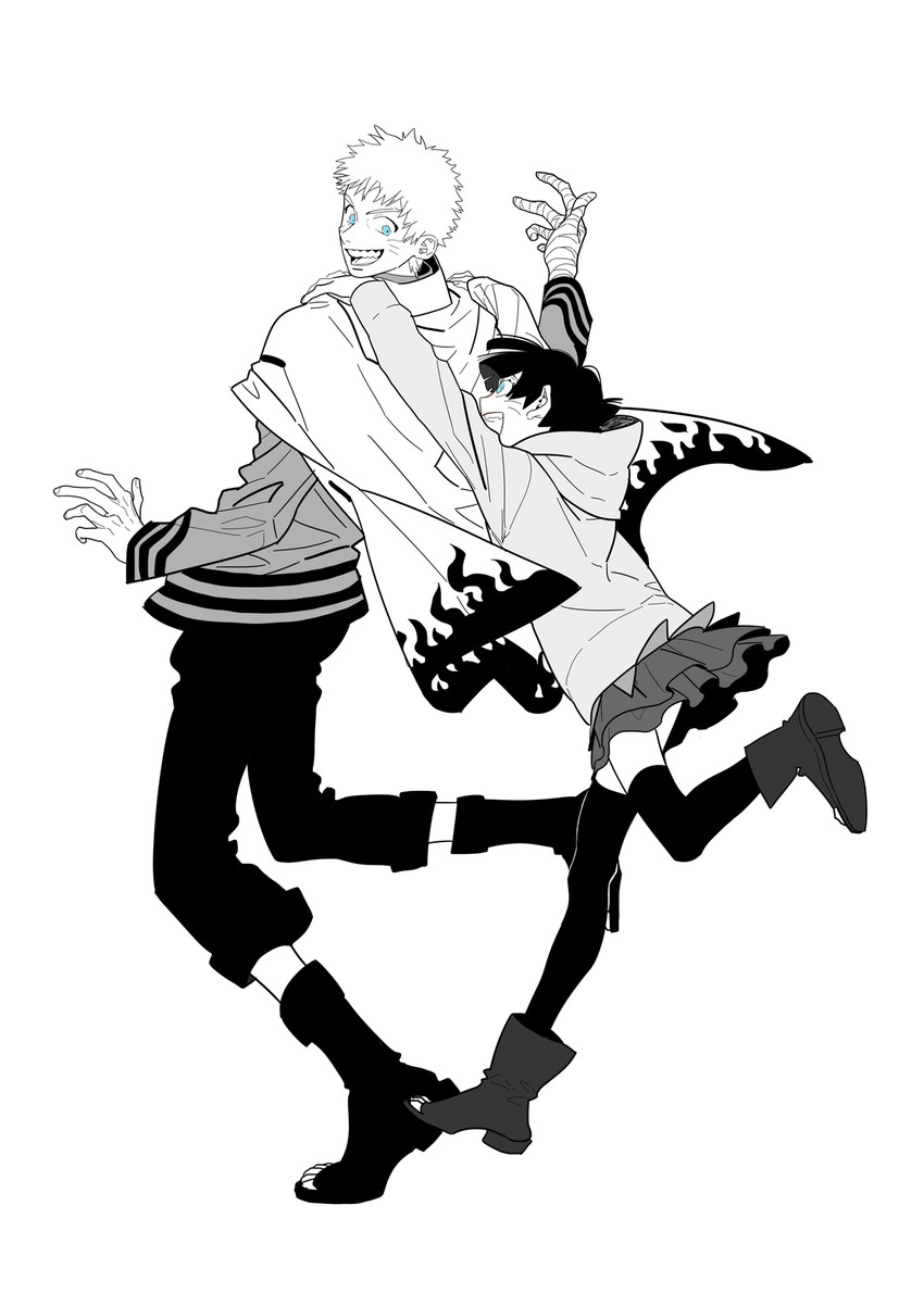 uzumaki naruto and uzumaki himawari (naruto) drawn by coco_(pixiv1133712)