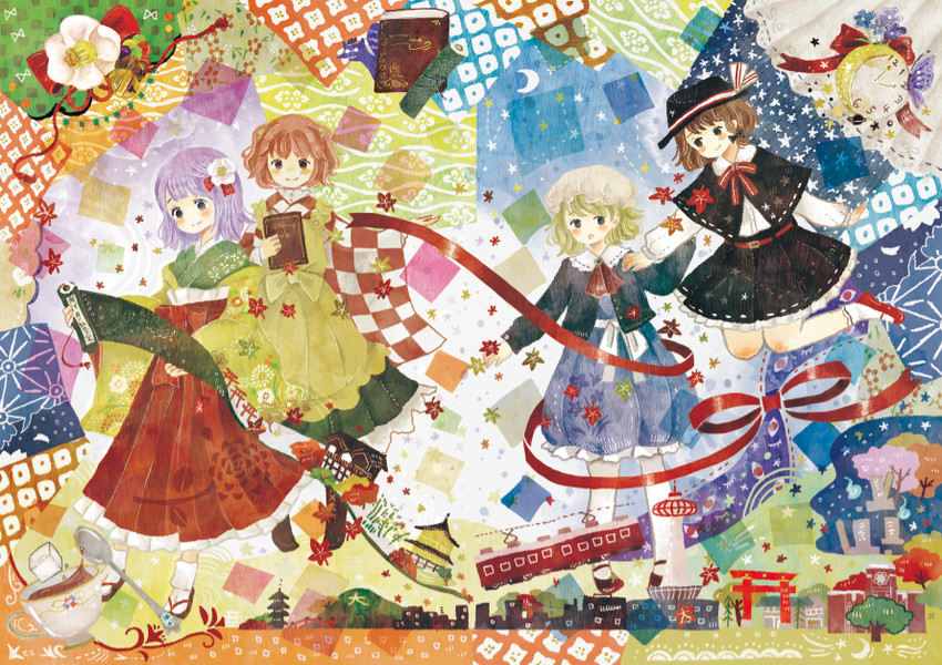 usami renko, maribel hearn, hieda no akyuu, and motoori kosuzu (touhou) drawn by onigiri_(ginseitou)