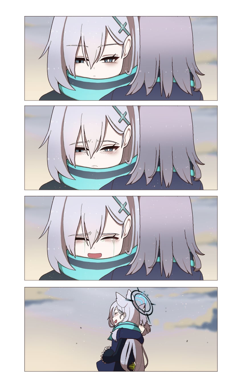 shiroko and shiroko terror (blue archive) drawn by sleepywoodmac