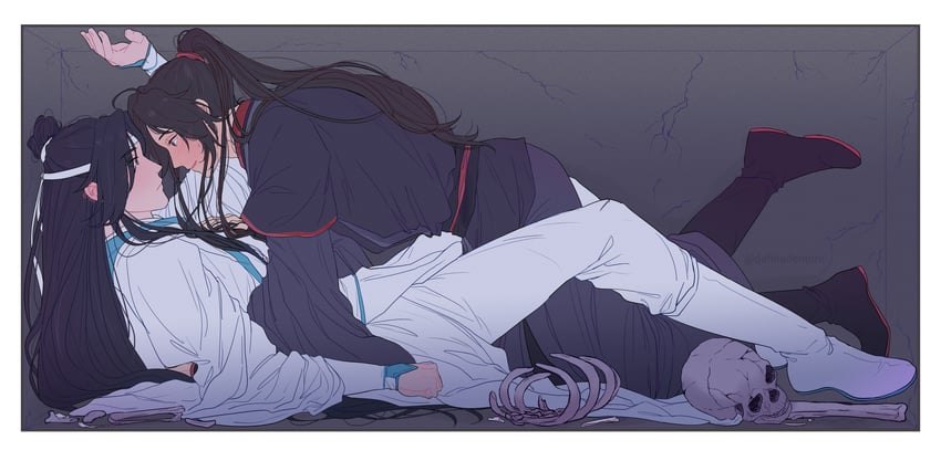 wei wuxian and lan wangji (modao zushi) drawn by tamtam_(dahliadenoire)
