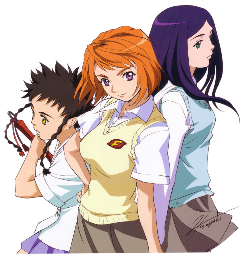 kuga natsuki, tokiha mai, and minagi mikoto (my-hime) drawn by hisayuki_hirokazu