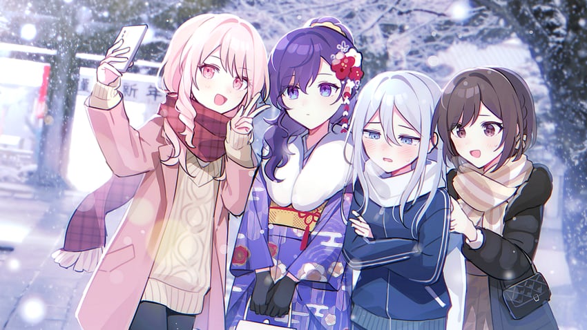 asahina mafuyu, shinonome ena, akiyama mizuki, and yoisaki kanade (project sekai) drawn by waka_(wk4444)