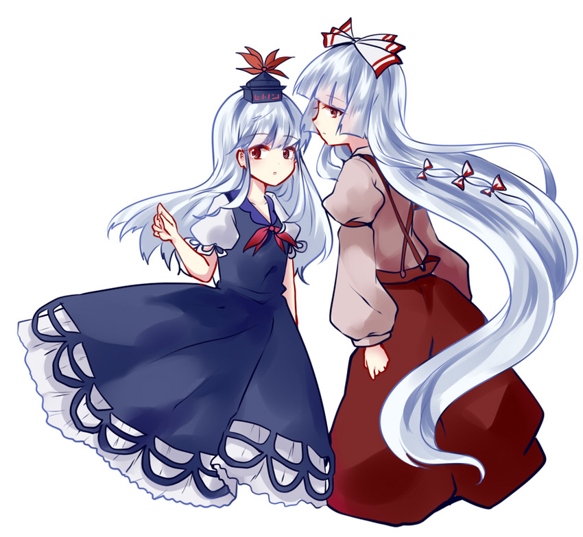 fujiwara no mokou and kamishirasawa keine (touhou) drawn by uranaishi_(miraura)