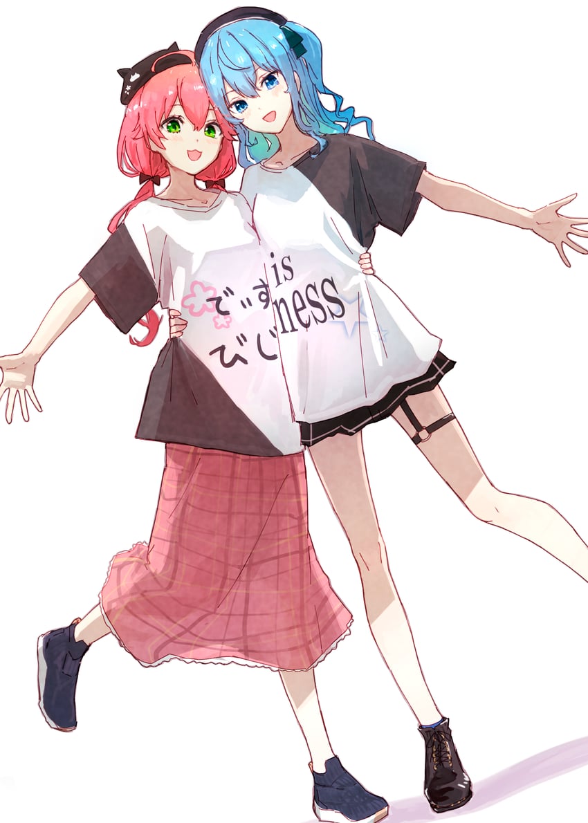 hoshimachi suisei and sakura miko (hololive) drawn by yami_ara