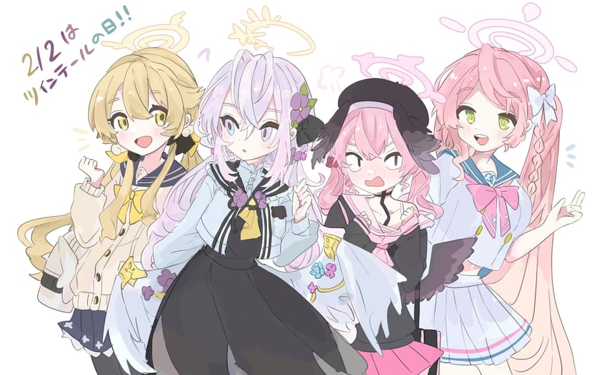 koharu, hanako, hifumi, and azusa (blue archive) drawn by nomi_mushi