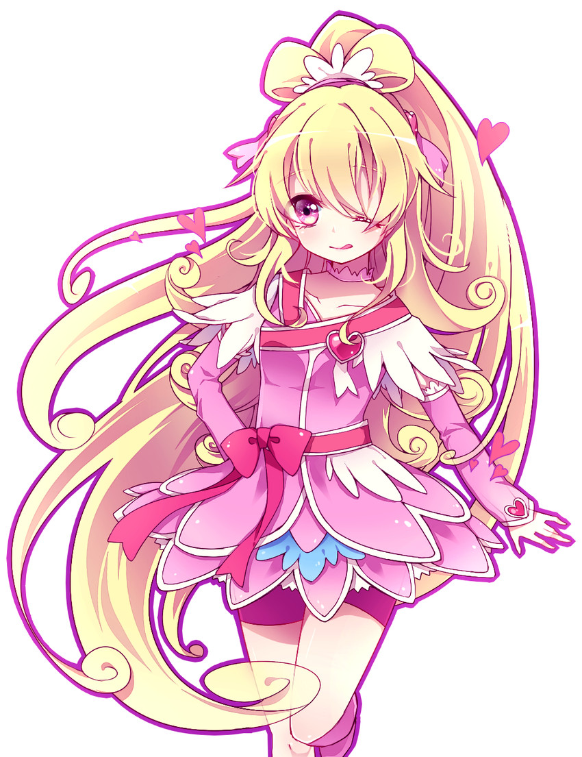 aida mana and cure heart (precure and 1 more) drawn by anthiea