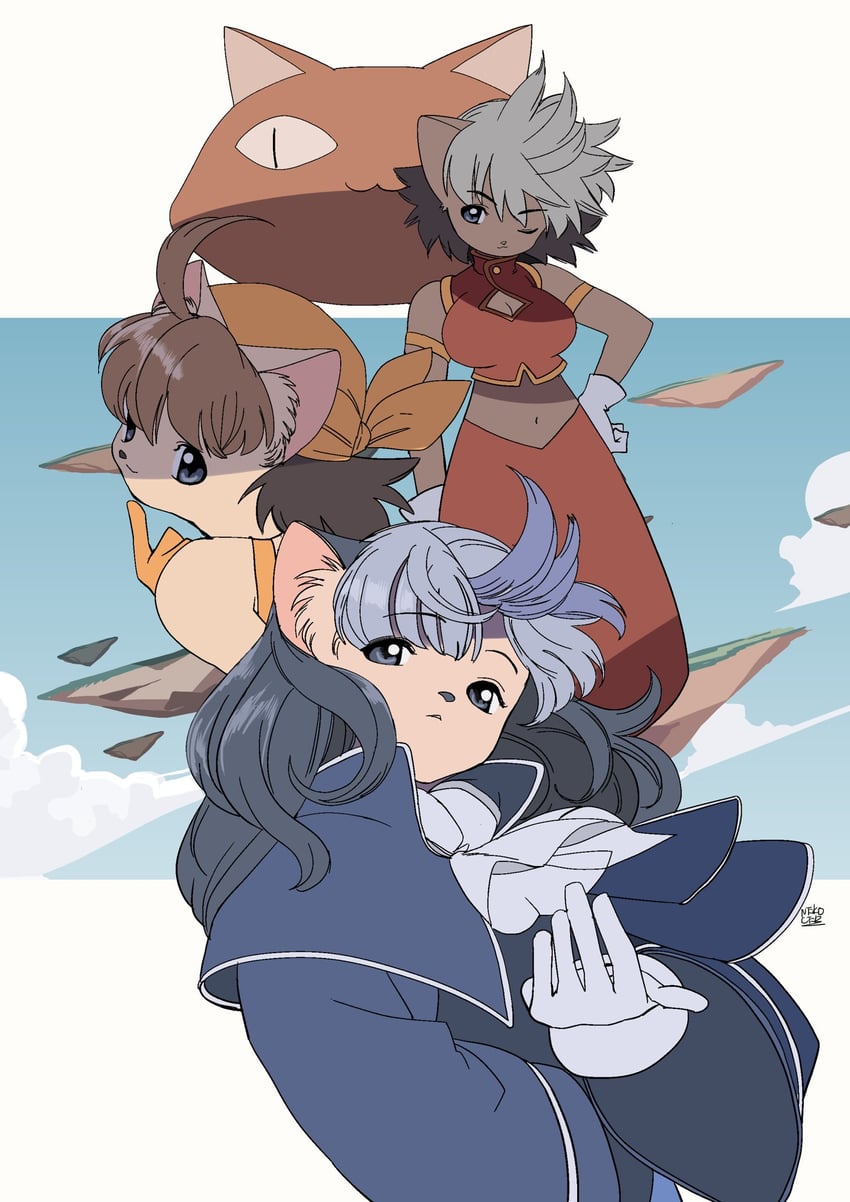 alicia priss, stare priss, and flare priss (little tail bronx and 1 more) drawn by edoya_inuhachi