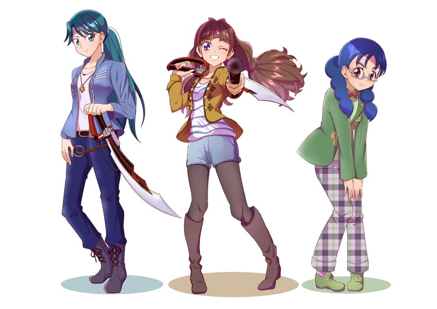 amanogawa kirara, kaidou minami, nanase yui, luka millfy, joe gibken, and 1 more (precure and 3 more) drawn by tirofinire