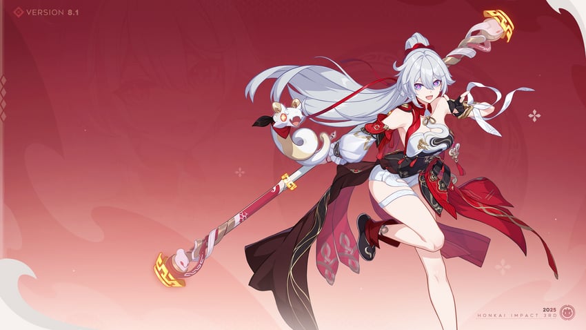 kiana kaslana and rice cake (honkai and 1 more)