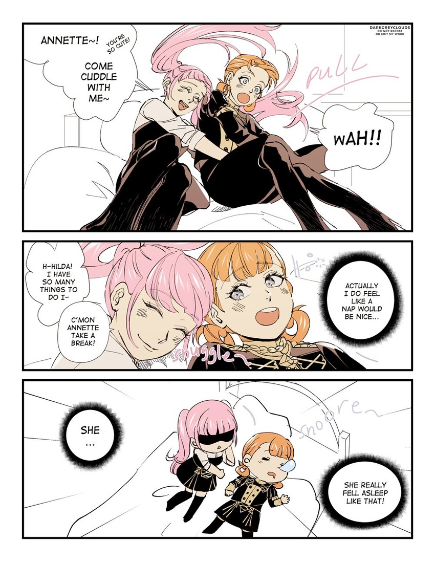 hilda valentine goneril and annette fantine dominic (fire emblem and 1 more) drawn by darkgreyclouds