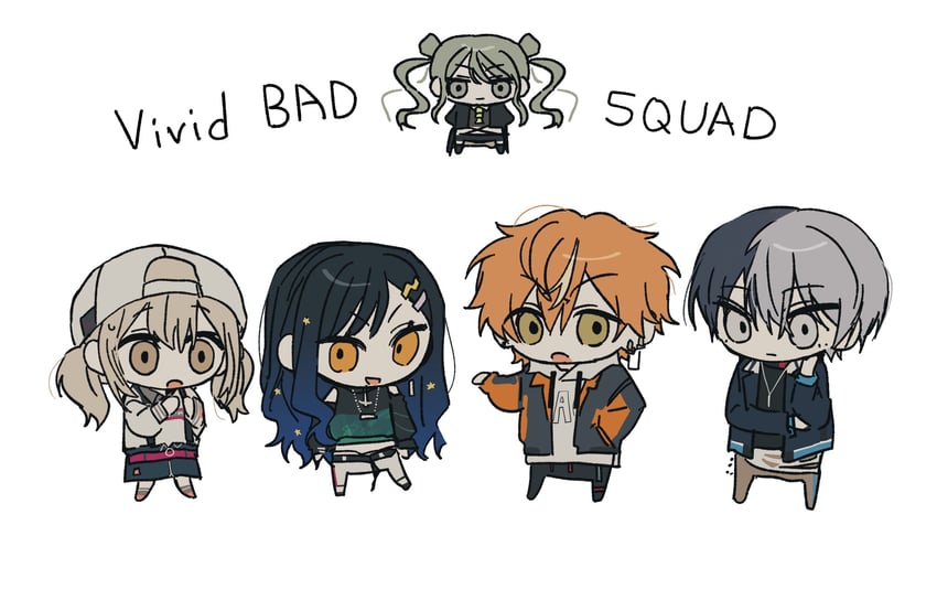 hatsune miku, shinonome akito, shiraishi an, aoyagi touya, azusawa kohane, and 1 more (vocaloid and 1 more) drawn by goguma_wagamja