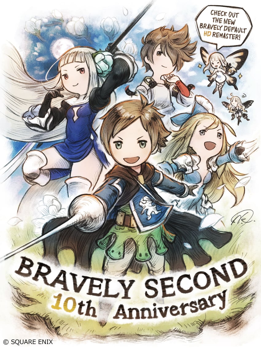 edea lee, airy, tiz arrior, anne, magnolia arch, and 1 more (bravely default and 1 more) drawn by nishio_kaori