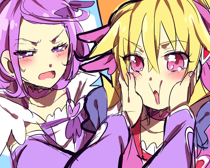 aida mana, kenzaki makoto, cure heart, and cure sword (precure and 1 more) drawn by suurin_(ksyaro)