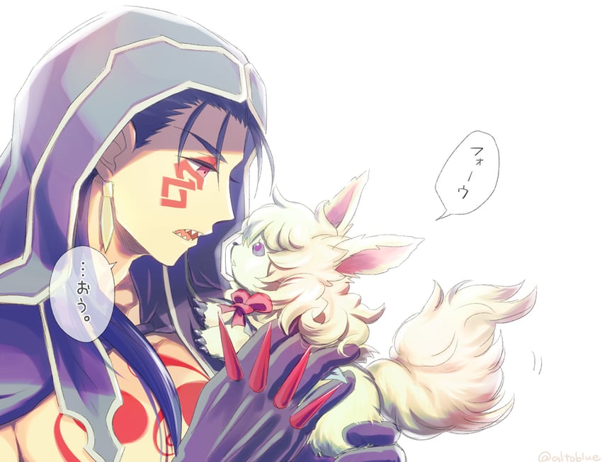 cu chulainn, fou, and cu chulainn alter (fate and 1 more) drawn by hisohiso_(altoblue)