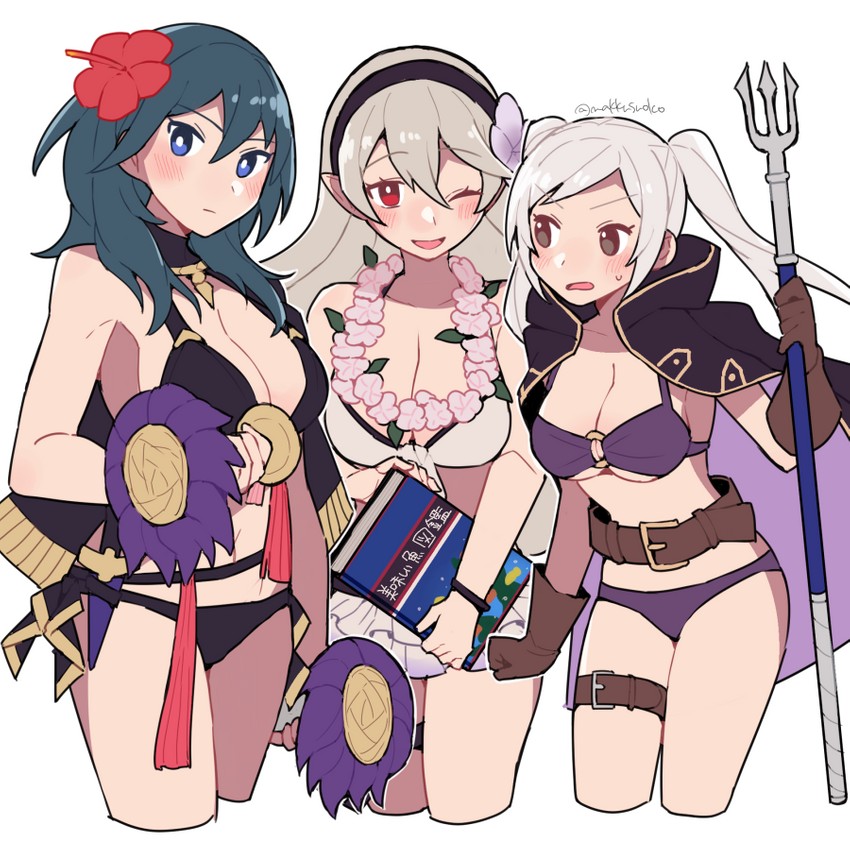 female byleth, female corrin, and female robin (fire emblem and 4 more) drawn by do_m_kaeru