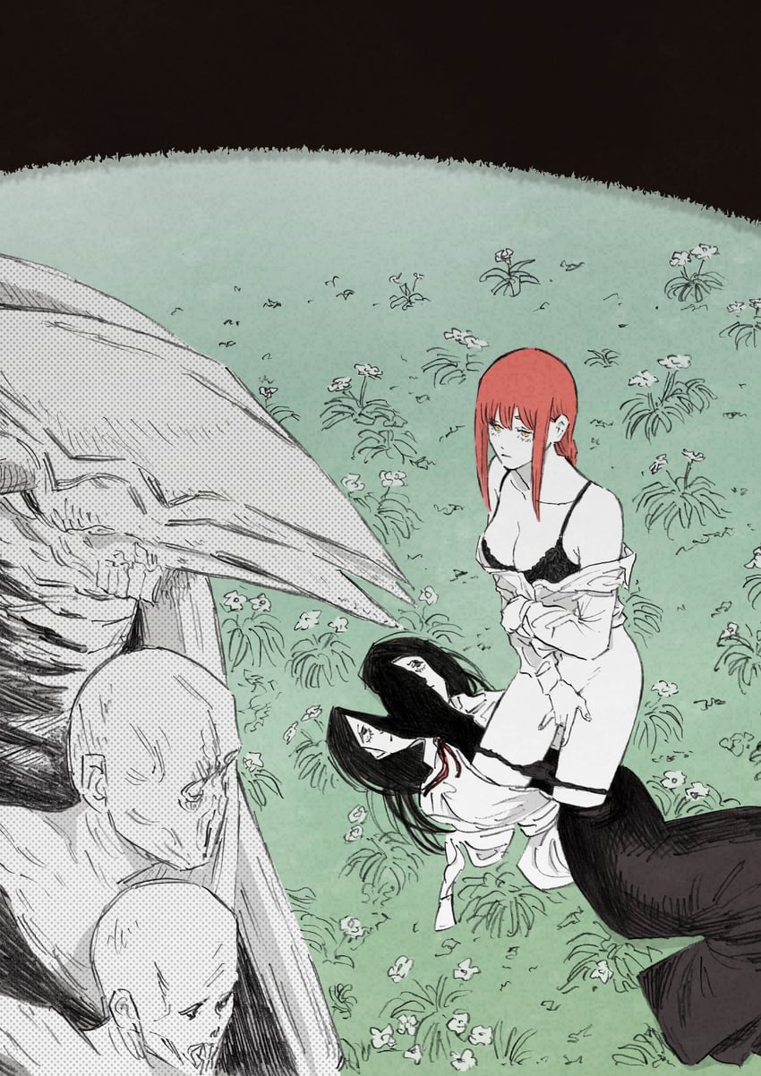 makima, princi, and darkness devil (chainsaw man) drawn by senaka_look