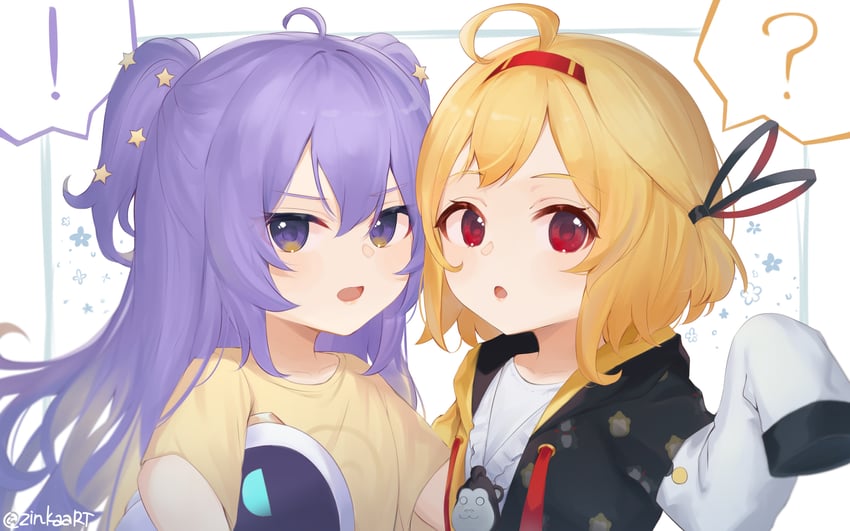 moona hoshinova, kaela kovalskia, and ckia (hololive and 1 more) drawn by zinkaa
