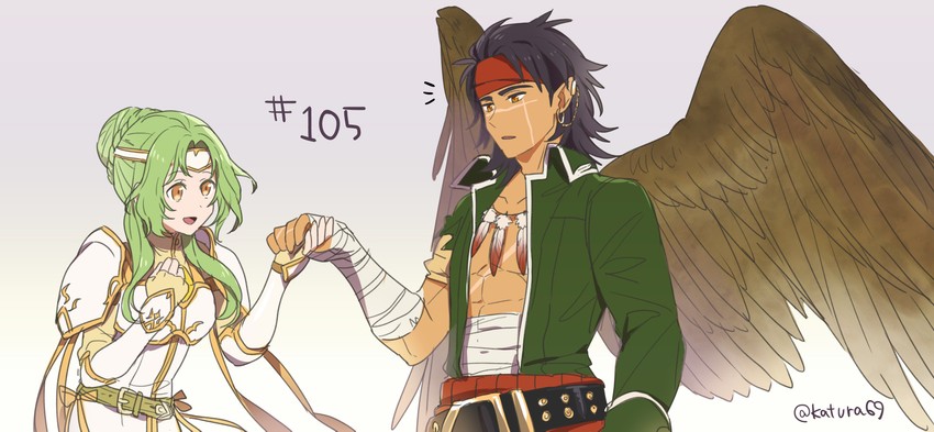 elincia ridell crimea and tibarn (fire emblem and 2 more) drawn by katsura_ichiho