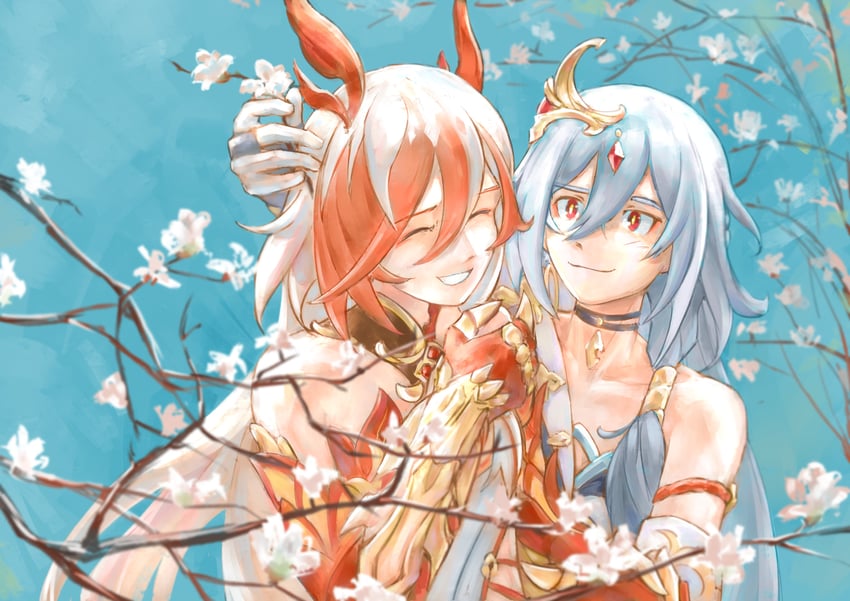 fu hua and herrscher of sentience (honkai and 1 more) drawn by eudaemonm