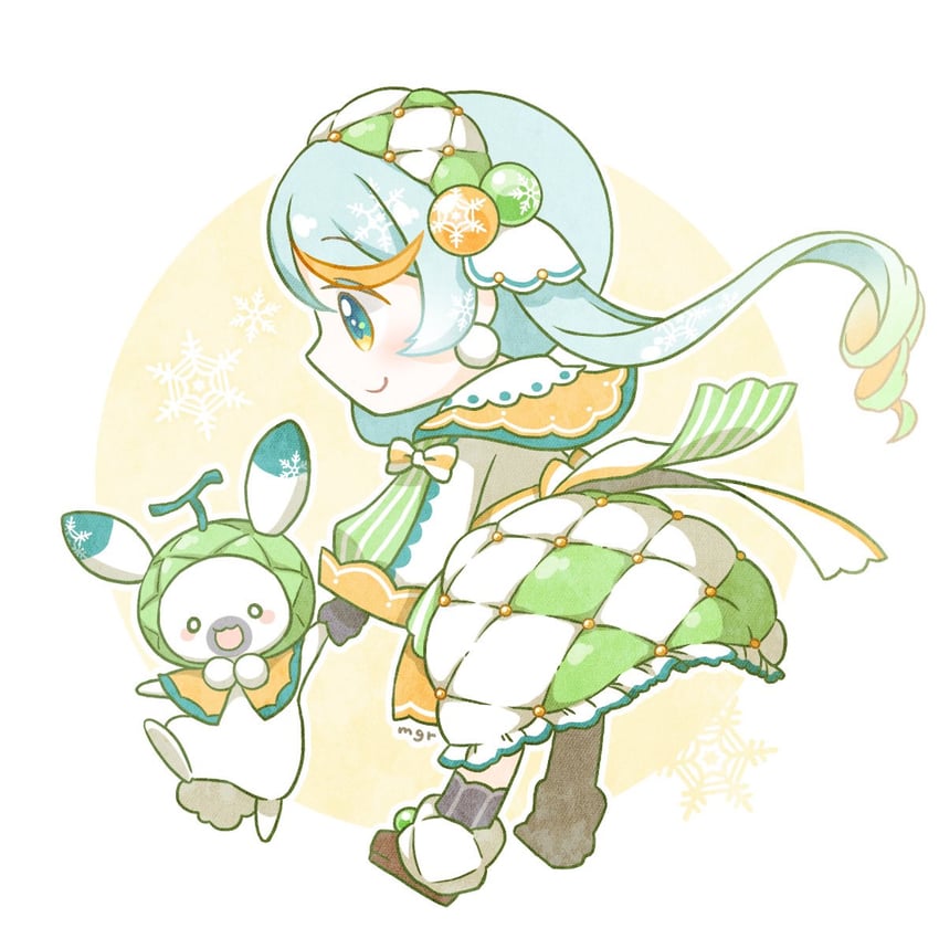 hatsune miku, yuki miku, and rabbit yukine (vocaloid) drawn by maguro_(p-erc)