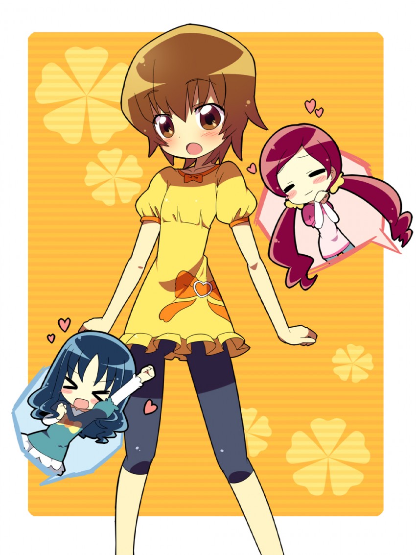 kurumi erika, hanasaki tsubomi, and myoudouin itsuki (precure and 1 more) drawn by kimoko