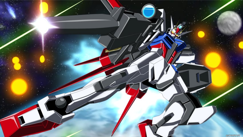 strike gundam and aile strike gundam (gundam and 1 more) drawn by gundrass