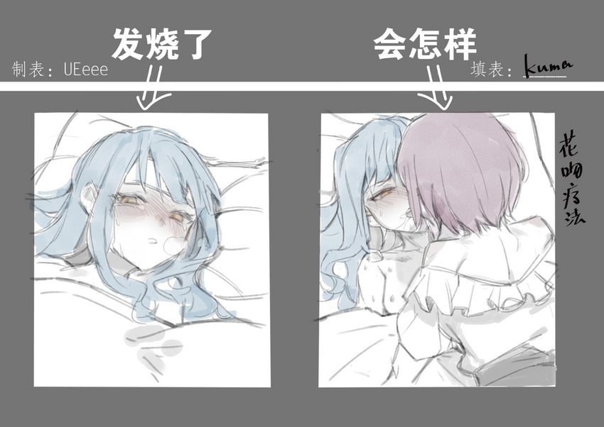 togawa sakiko and yuutenji nyamu (bang dream! and 1 more) drawn by yukikuma_(yukikuma_018)