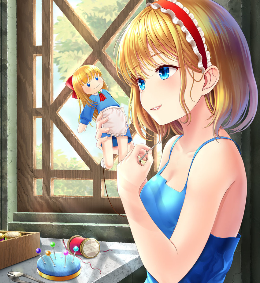 alice margatroid and shanghai doll (touhou) drawn by uemura_shun