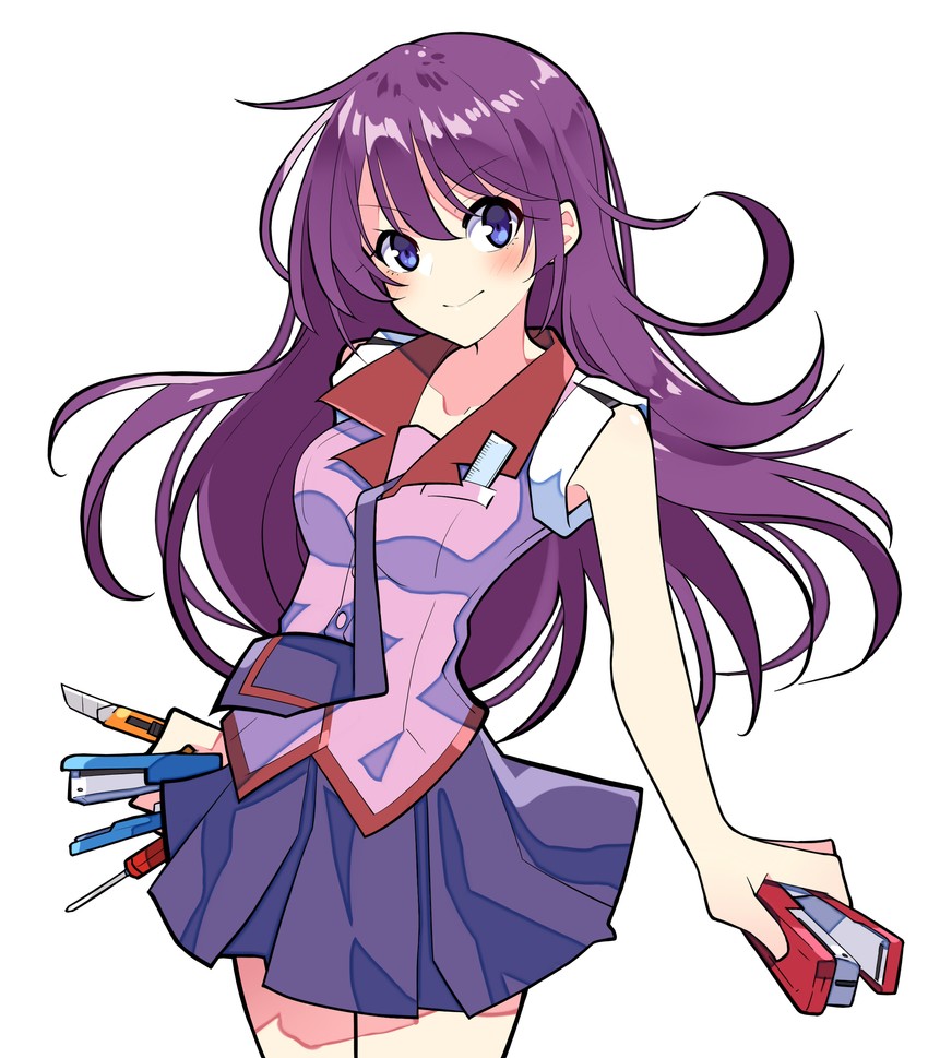 senjougahara hitagi (monogatari and 1 more) drawn by nanozenzen