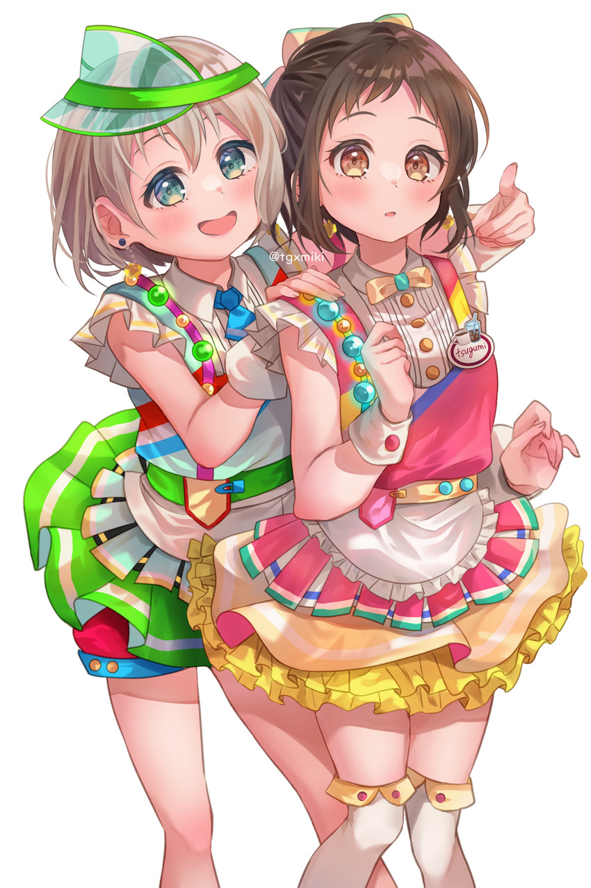 aoba moca and hazawa tsugumi (bang dream!) drawn by tgxmiki