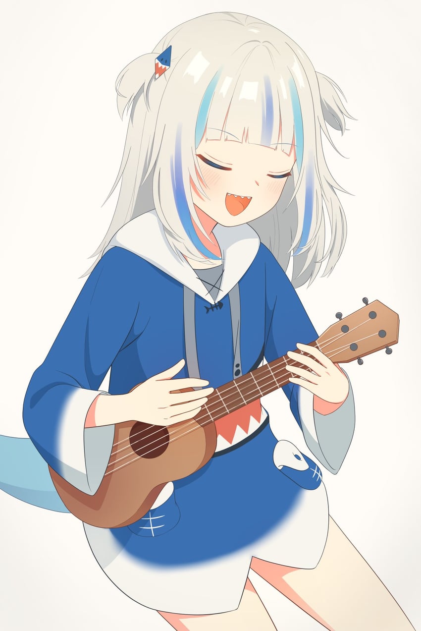 gawr gura (hololive and 1 more) drawn by nzmtarou