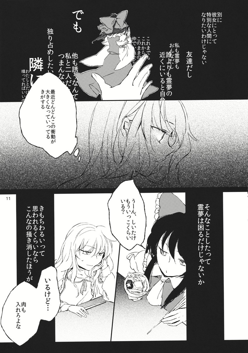 hakurei reimu and kirisame marisa (touhou) drawn by yonu_(yonurime)