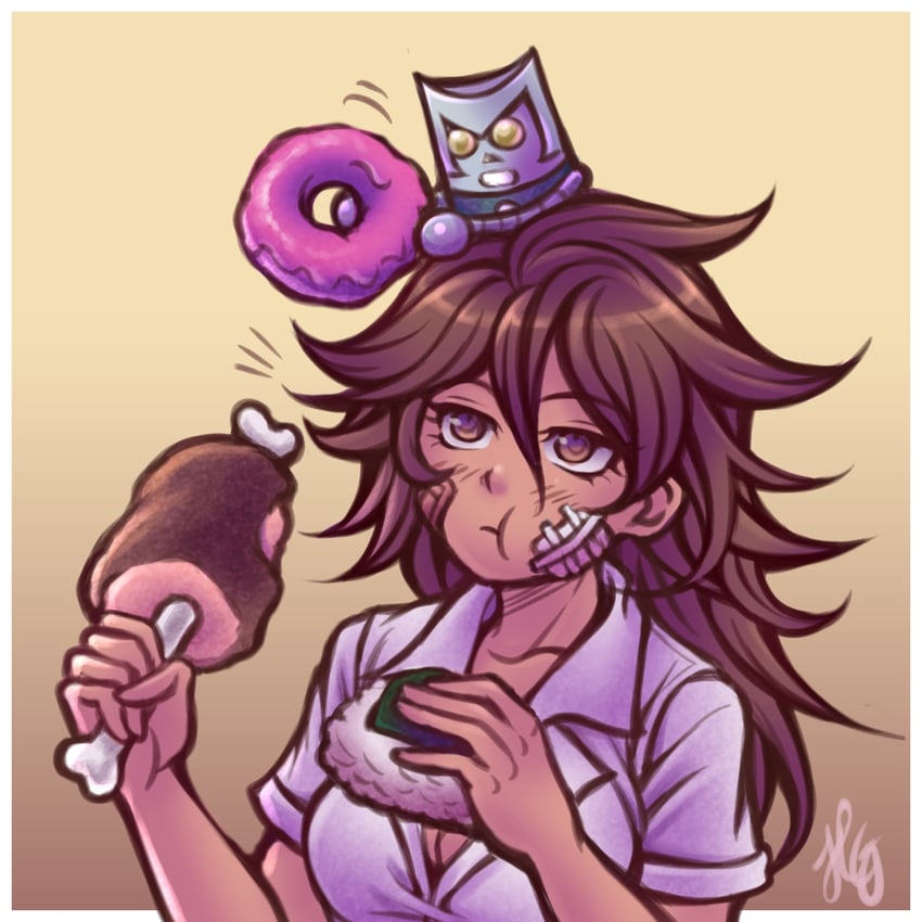 owari akane and nidai nekomaru (danganronpa and 1 more) drawn by thaumana