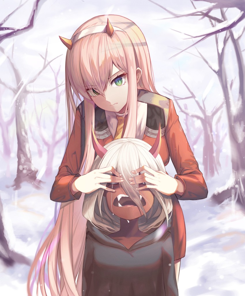 zero two (darling in the franxx) drawn by huu_(dighapdlxm12)