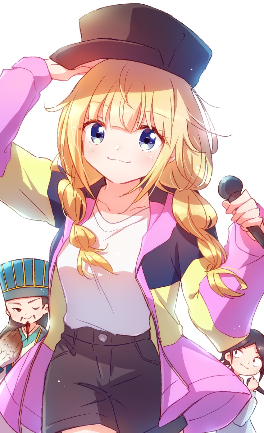 tsukimi eiko, kabe taijin, and zhuge kongming (paripi koumei) drawn by nyaa_(nnekoron)