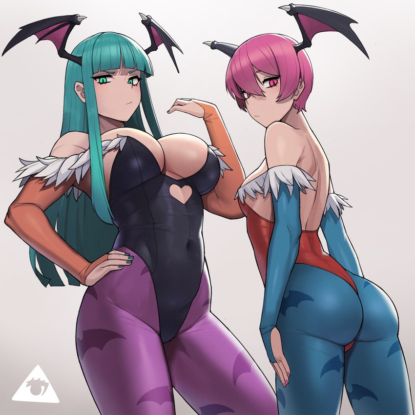 morrigan aensland and lilith (darkstalkers) drawn by donburi_(donburikazoku)