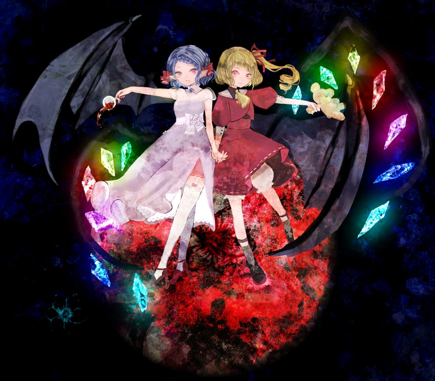 remilia scarlet and flandre scarlet (touhou) drawn by sano_naoi