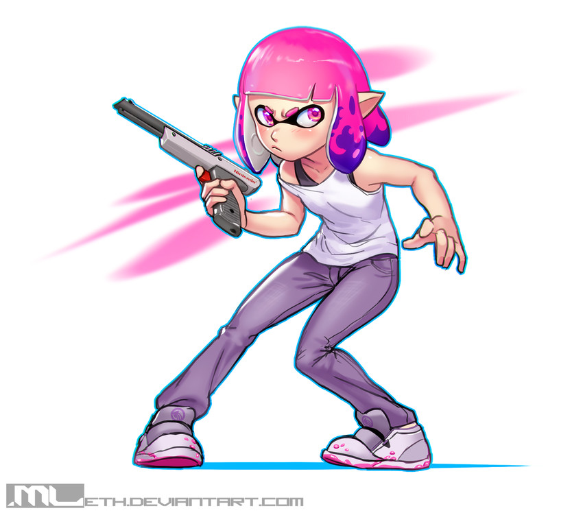 inkling player character, inkling girl, and lynn (original and 2 more) drawn by mleth