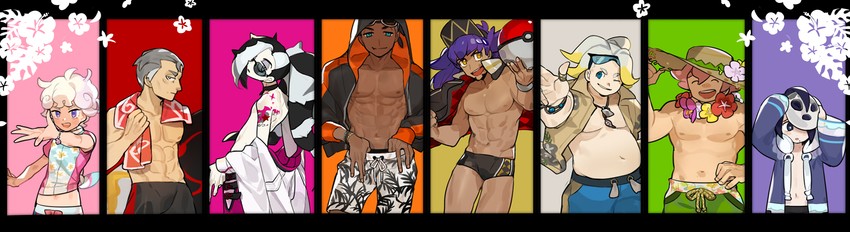 leon, raihan, piers, bede, allister, and 3 more (pokemon and 1 more) drawn by natsuko_(summer_525528)