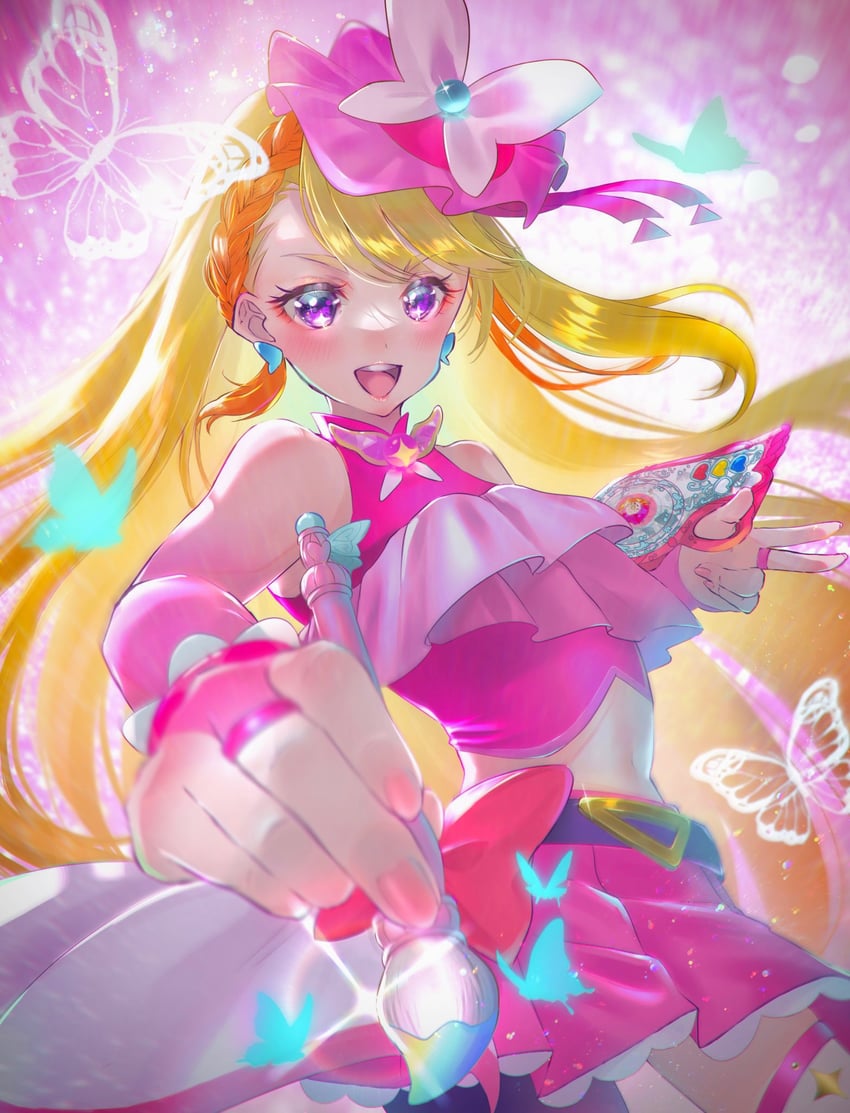 hijiri ageha and cure butterfly (precure and 1 more) drawn by minccino7
