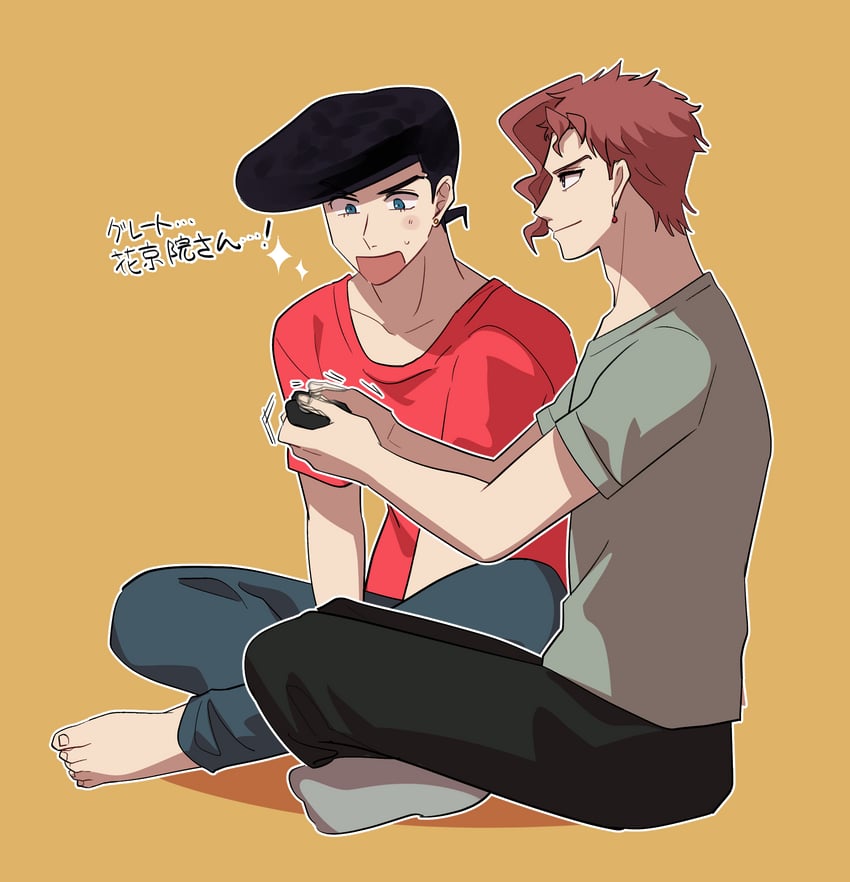 kakyoin noriaki and higashikata josuke (jojo no kimyou na bouken and 1 more) drawn by road9ame