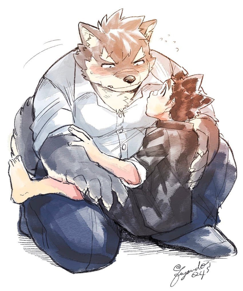 moritaka and protagonist 1 (tokyo afterschool summoners) drawn by fuyodo