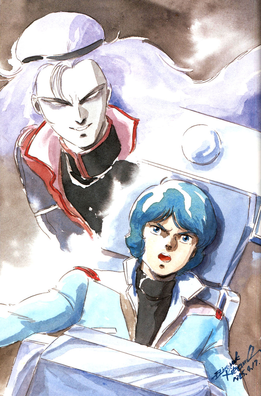 kamille bidan and paptimus scirocco (gundam and 1 more) drawn by kitazume_hiroyuki