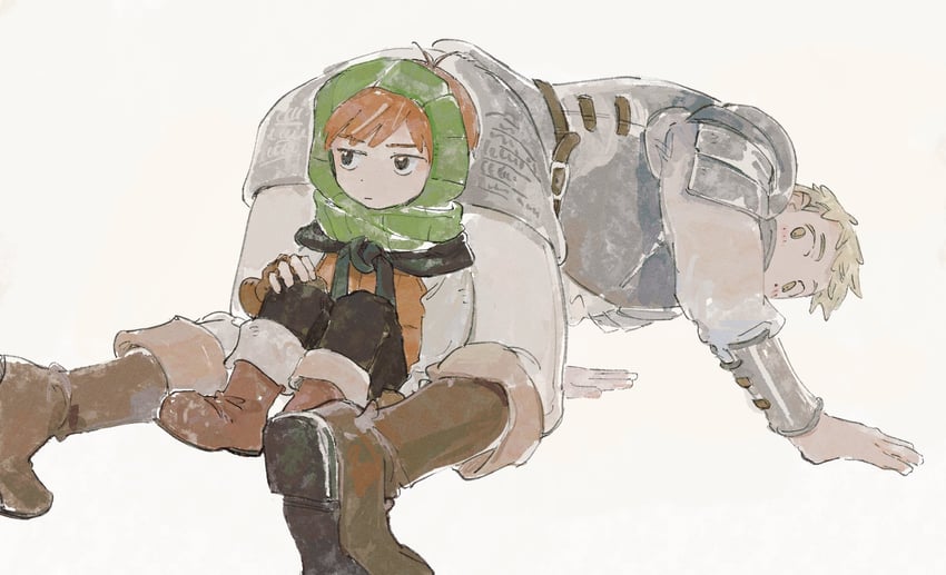 laios touden and chilchuck tims (dungeon meshi) drawn by 4sssst