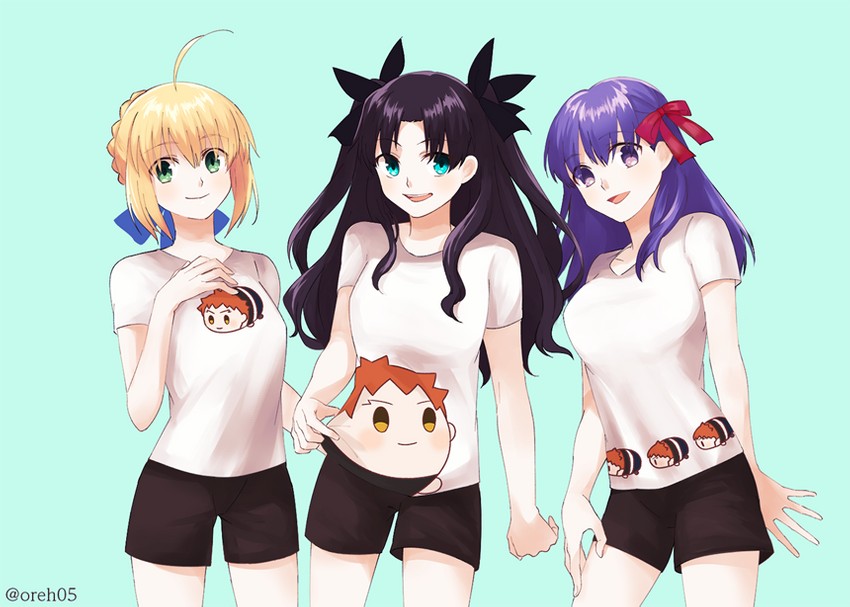 artoria pendragon, saber, tohsaka rin, emiya shirou, and matou sakura (fate and 2 more) drawn by oreh-stl
