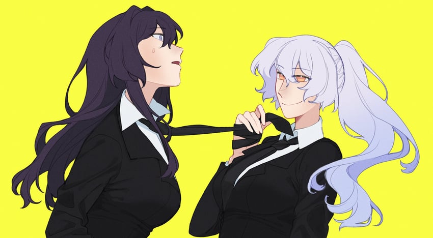 acheron and black swan (honkai and 1 more) drawn by charathegay