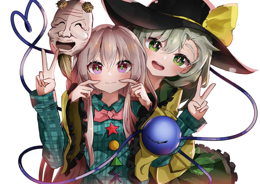 komeiji koishi and hata no kokoro (touhou) drawn by amane_alice