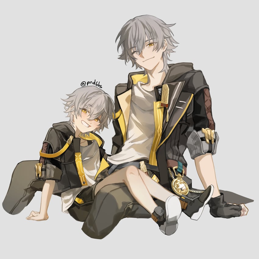 trailblazer and caelus (honkai and 1 more) drawn by pnd6hs