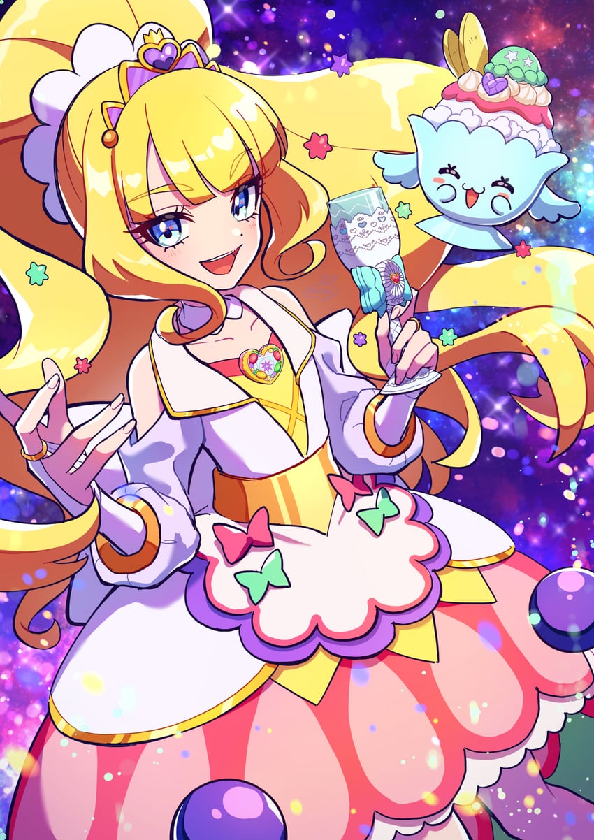 kasai amane, cure finale, recipipi, and parfait recipipi (precure and 1 more) drawn by minogi1029