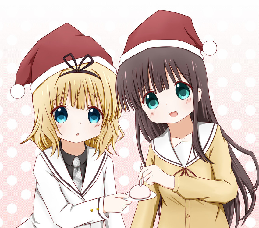kirima syaro and ujimatsu chiya (gochuumon wa usagi desu ka?) drawn by siousay